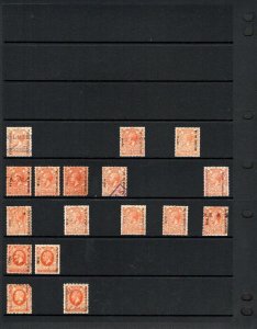 COLLECTION OF PROTECTIVE OVERPRINTS ETC ON DOUBLE SIDED PAGE 