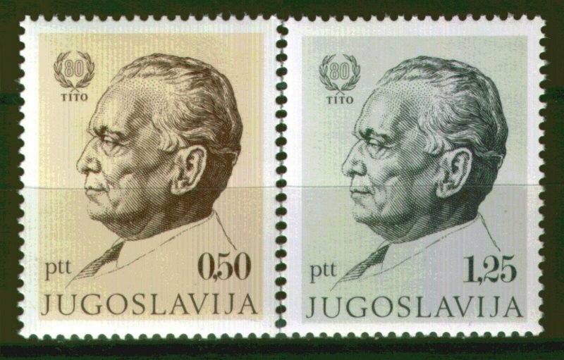 1466 - Yugoslavia 1972 - 80th Birthday of President Tito - MNH Set
