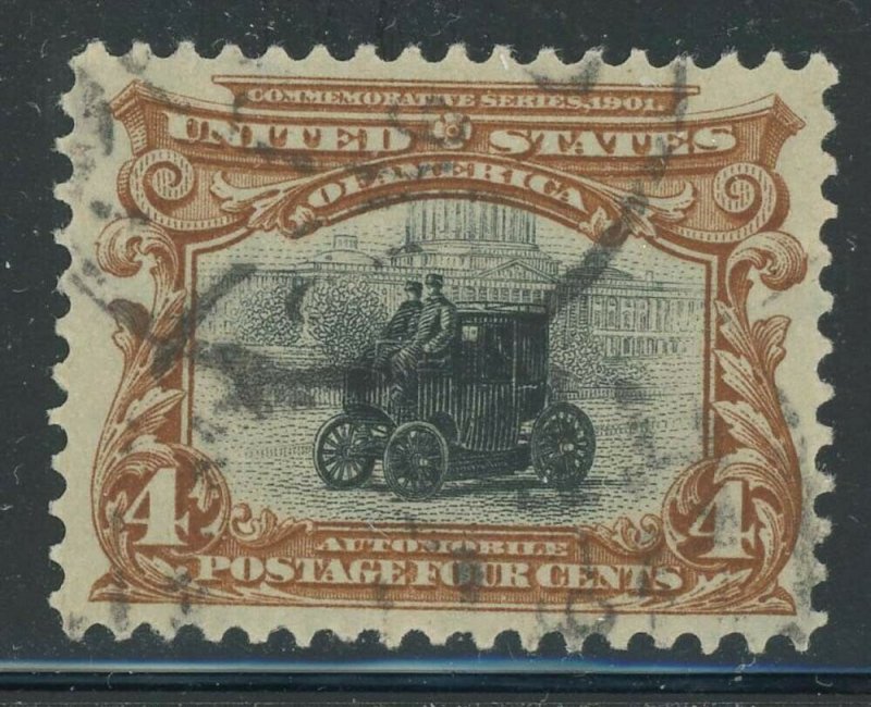 United States 1901 4c Electric Automobile Sc# 296 used