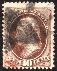 1870, US 10c, Jefferson, Used, Sc 150