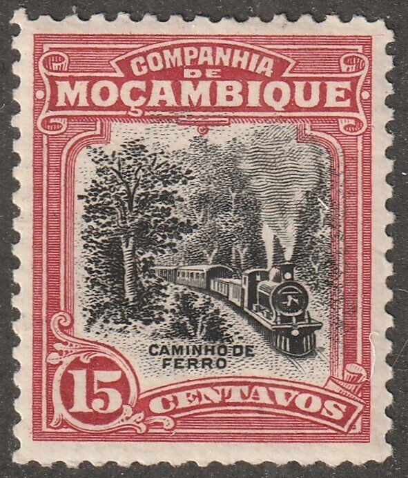 Mozambique Company, Scott#130,  mint, hinged,  15 centavos, Train