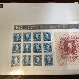 Scott#3139-40 50¢/60¢ Pacific 97 Washington Franklin 2 Sheets of 12 MNH-NIP