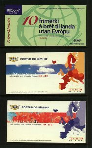 Iceland range of Europa booklets to include 1994 (10x35kr and 10x55kr), 19Stamps