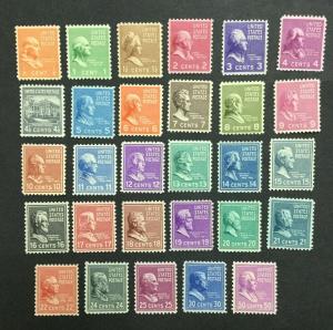 MOMEN: US #803-831 MINT OG H #26800