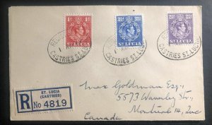 1947 Castries St Lucia Registered Cover To Montreal Canada B