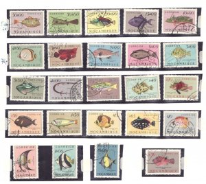 1951 Mozambique Sc# 332-55 - Sea life, Fish  MH Used postage stamp set Cv$49.80