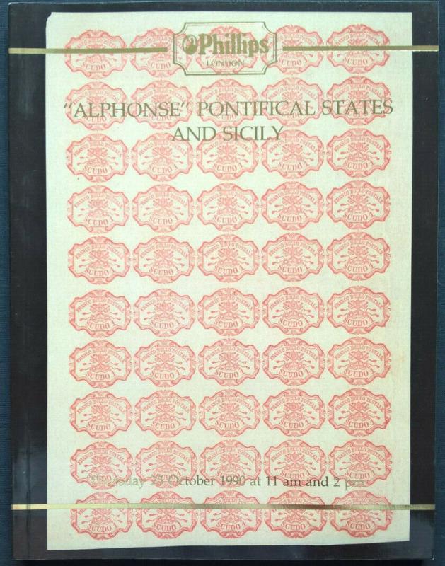 Auction Catalogue ALPHONSE PONTIFICAL STATES & SICILY Italia Sicilia Italy