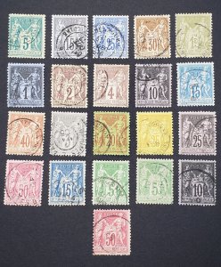 France, Scott #78,80-82,84,86,88,90-92,95,97-101,103-107, F-VF used