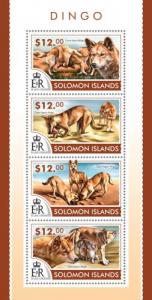 SOLOMON ISLANDS 2015 SHEET DINGOS WILD DOGS WILDLIFE slm15216a