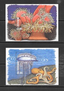 ST VINCENT #2180-1 MARINE LIFE S/S MNH