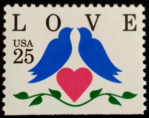 1990 25c Love, Doves Booklet Single Scott 2441 Mint F/VF NH