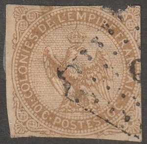 France, colonies, stamp, scott#3,  used, hinged, 10c, filler