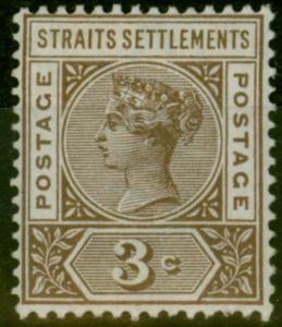 Straits Siedlungen 1899 3C braun sg97 guter Zustand & frisch MTD postfrisch