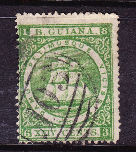 BRITISH GUIANA  1875-76  24c SHIP  FU  P15  SG 115  