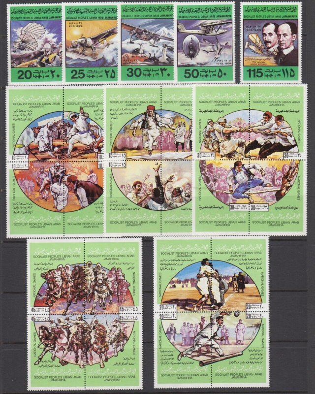 Libya Sc 769-773, 848-852 MNH. 1978 & 1980 issues, 2 cplt sets, VF