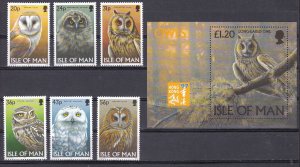 Isle of Man, Fauna, Birds, Owls MNH / 1997