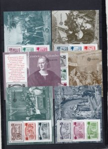 PORTUGA 1992 SHIPS/DISCOVERY OF AMERICA/COLUMBUS SET OF 6 S/S MNH