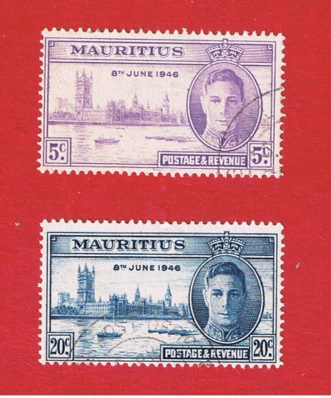 Mauritius #223-224  VF used  Peace Issue    Free S/H