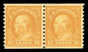 United States, 1910-30 #497 Cat$85, 1922 10c orange yellow, horizontal pair, ...