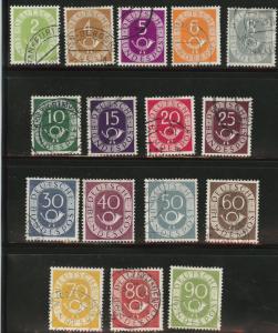 Germany Scott 670-685 used 1951-1952 stamp set CV$33.20