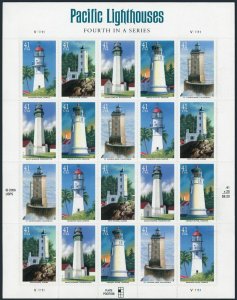 United States 4146-4150a sheet, MNH. Pacific Lighthouses, 2007. Diamond Head,