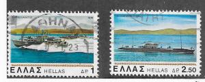 Greece #1274-1275 Ships  (U) CV. $0.50