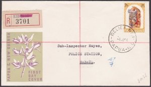 PAPUA NEW GUINEA 1964 reg cover RELIEF No 1 cds used at KERAVAT.............u801