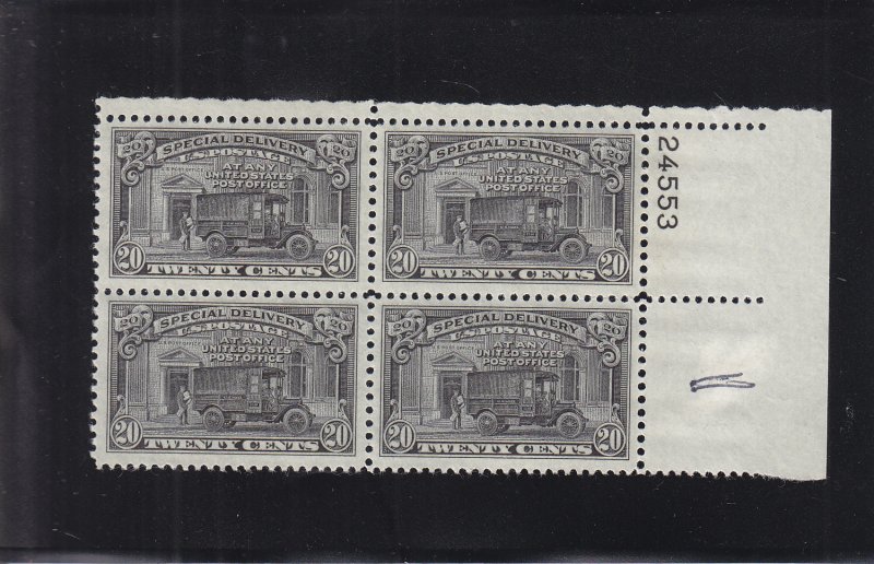 20c Special Delivery, Sc #E19, MNH, Plate Blk/4 (S18006)