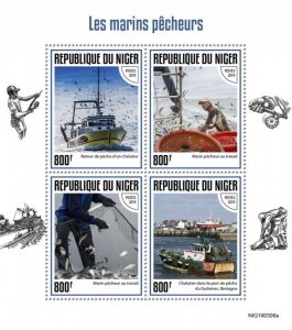 NIGER - 2019 - Fishermen - Perf 4v Sheet - Mint Never Hinged