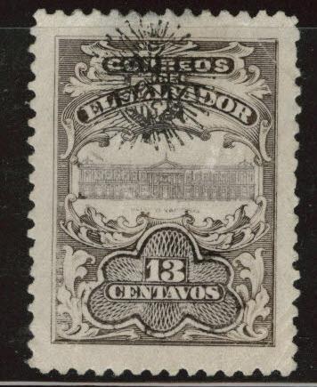 El Salvador Scott 362 MH* 1907 National Palace overprint