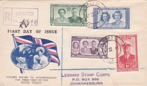 Bechuanaland # 143-146, Royal Visit, Registered First Day Cover