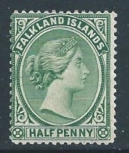 Falkland Islands #9 Mint No Gum 1/2p Queen Victoria - Green