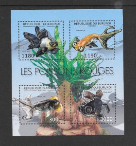 FISH - BURUNDI #1208  GOLDFISH   MNH