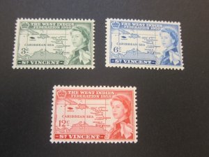 St Vincent 1958 Sc 198-200 Queen set MH