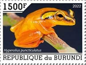 Burundi - 2022 Yellow-spotted Reed Frog - Stamp - BUR2201098a