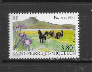 ST PIERRE & MIQUELON #661 HORSES MNH
