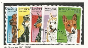Benin, Postage Stamp, #980-984 Used, 1997 Dogs