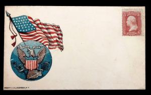 US #65 Mint on Unsent UNION CIVIL WAR PATRIOTIC COVER Nesbitt Cachet