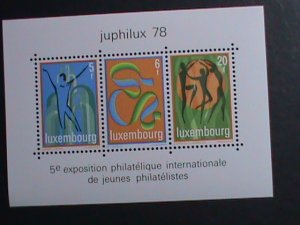 ​LUXEMBOURG 1978-SC# 608 JUPHILUX'78 5TH INTL.YOUTH STAMPS SHOW-MNH-S/S VF