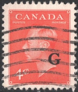 Canada SC#O29 4¢ King George VI: G Overprint (1951) Used