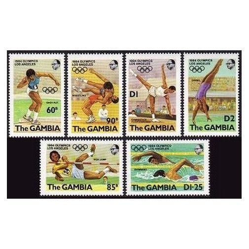 Gambia 508-514,MNH.Michel 500-505,Bl.8. Olympics Los Angeles-1984:Diving,Yacht.