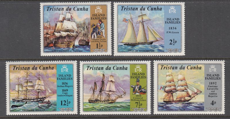 Tristan da Chuna 157-161 Sailing Ships MNH VF