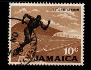 Jamaica Scott 312 Used Runner statue at new stadium stamp