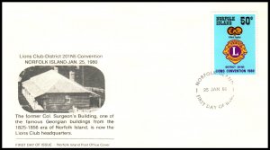 Norfolk Island 254 Lion's Club U/A FDC