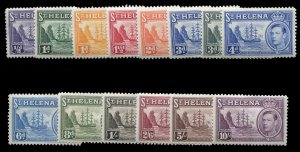 St. Helena #118-127 Cat$101.45, 1938-40 George VI, complete set, very lightly...