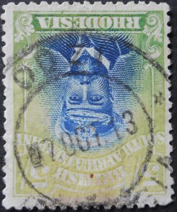 Rhodesia Admiral Die II 5/- with ODZI blank before day (DC) postmark