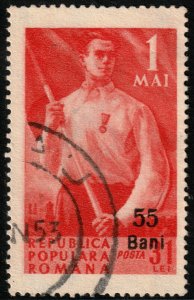 ✔️ ROMANIA 1952 - CURRENCY REFORM OVERPRINT LABOUR DAY - SC. 827E [14.4.4]