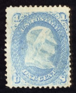 US Scott 63 Used 1c blue Benjamin Franklin Lot F062 bhmstamps