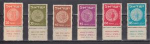 Israel    #56-61  w/tabs    mnh    cat $11.00