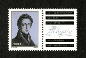 Poland 1975 - SC# 2125 - Chopin Piano Competition, Composer - Single Stamp - MNH